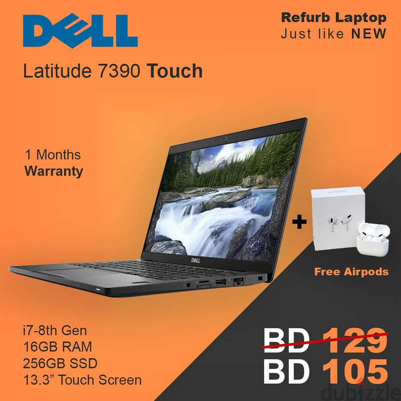 Special Offer DELL Touch i7 8th Gen Laptop 16GB RAM 256GB SSD Free Bag 0