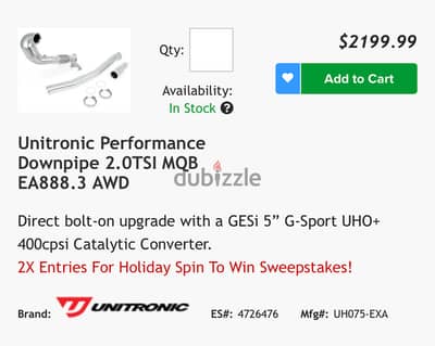 Golf Mk7 Downpipe,