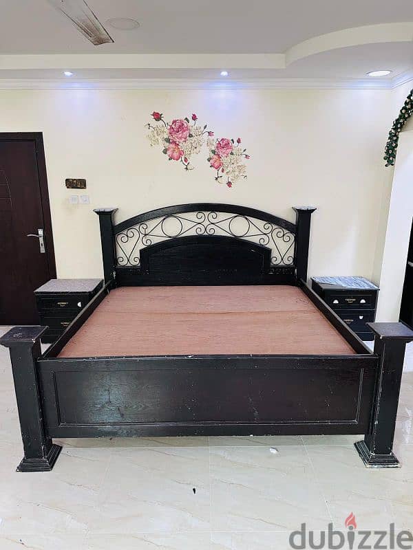 Bedroom Set For Sale King size bed without mattress  2 side tables Dr 0