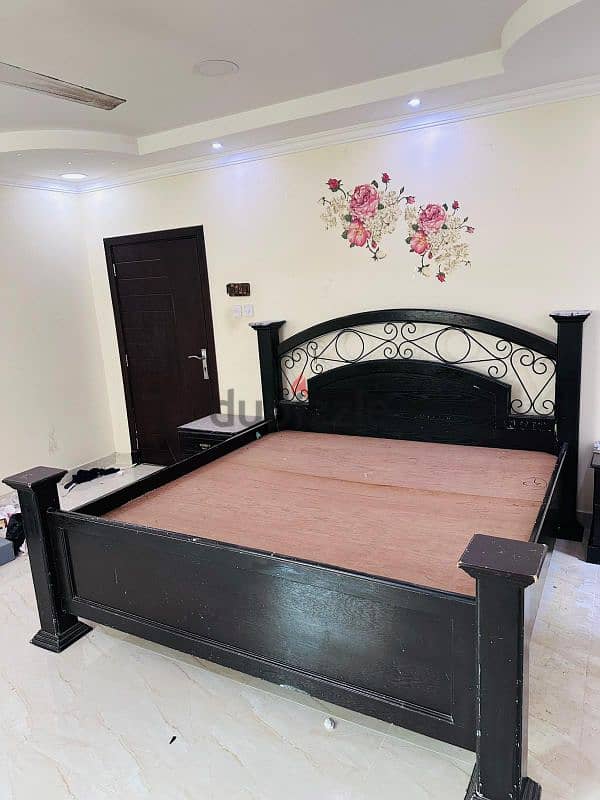 Bedroom Set For Sale King size bed without mattress  2 side tables Dr 1