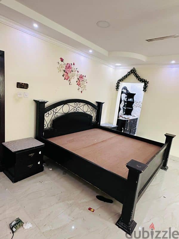 Bedroom Set For Sale King size bed without mattress  2 side tables Dr 2