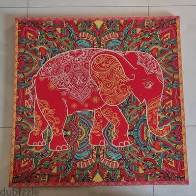 Indie Vibe Elephant Canvas Framed Picture