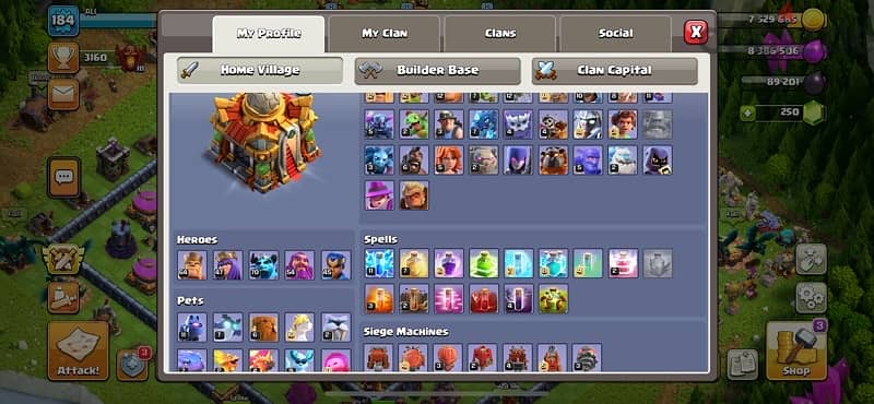 clash of clans account , last town hall 1