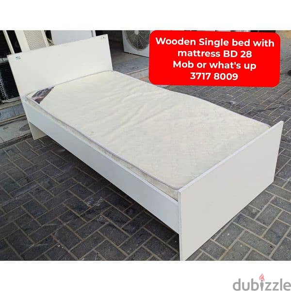 King size bed with mattress and other household items for sale 1