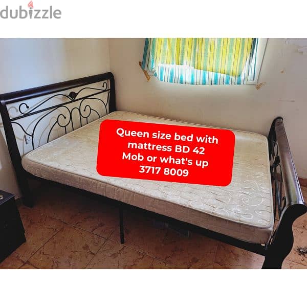 King size bed with mattress and other household items for sale 12