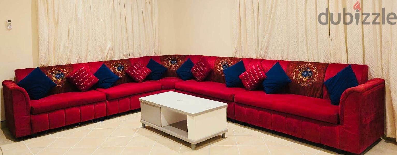 Sofa for sale - 10 Seater + corner sofa & 10 Cushions  - BD: 100 5