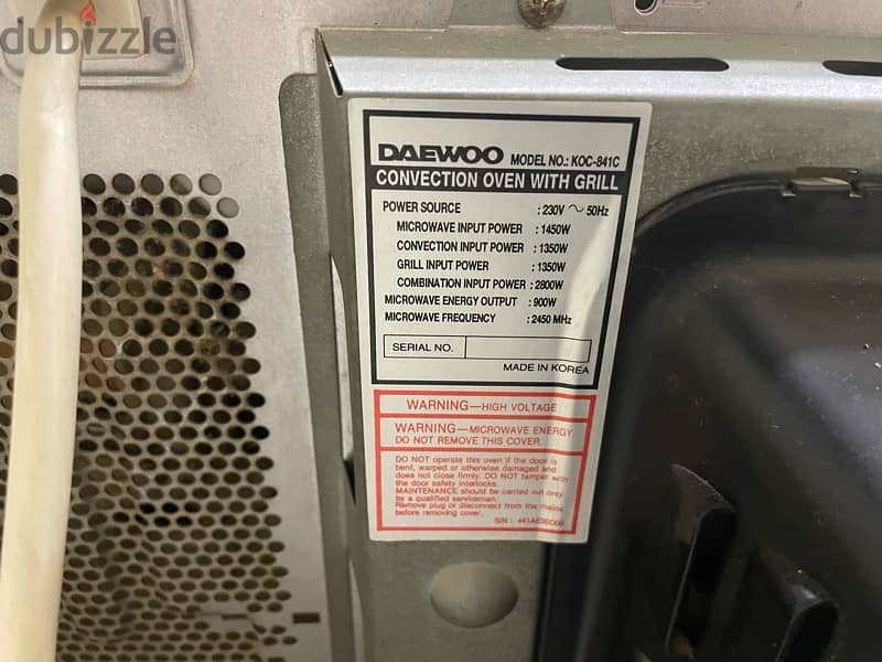 Dawood grill and microwave oven for sale 2