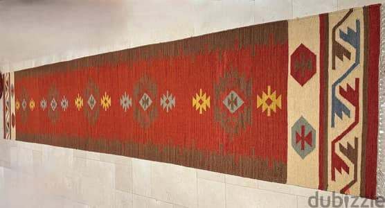 Handwoven Kilim Runner Rug– L 4ms, (Package Offer Available)