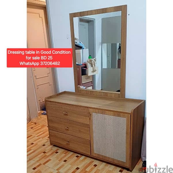 Wooden single bed with mattress and other items for sale 10