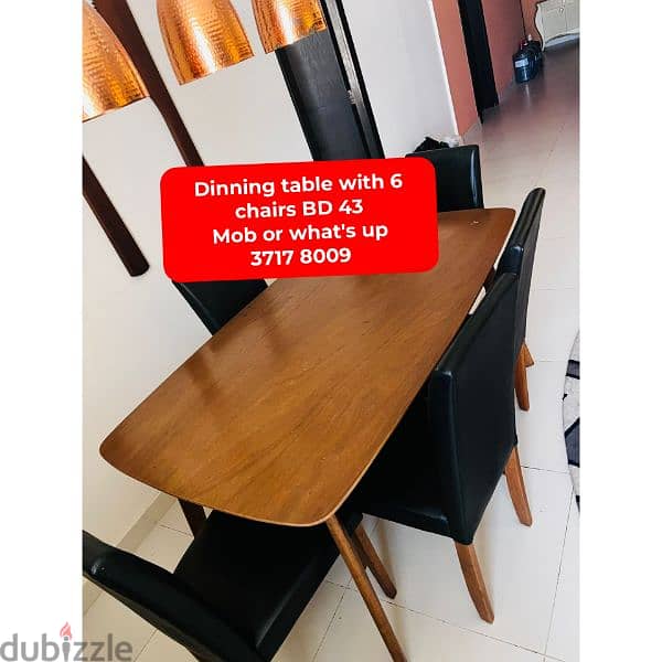 6 chairs dinning table and other household items for sale 0