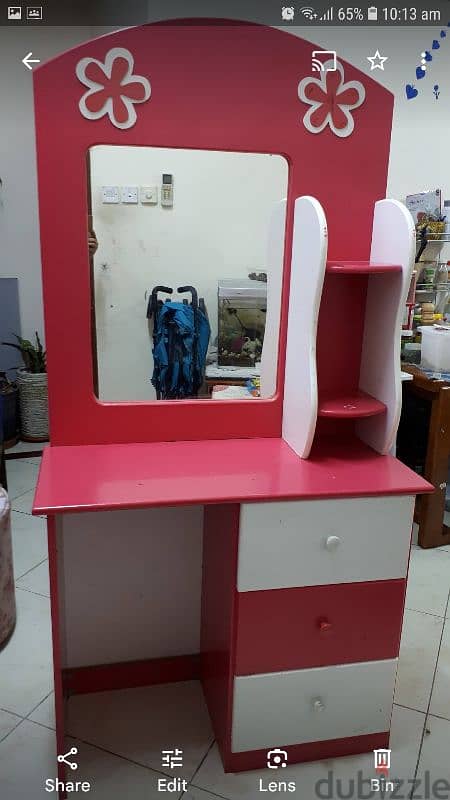 pink colour dressing table urgent for sale 1