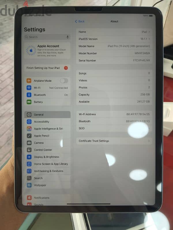 iPad pro 11 inch 4th Gen 256 GB 1