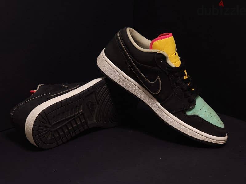 (EUR 42.5) Jordan 1 Low 'Black Aurora Green Laser Orange" 1