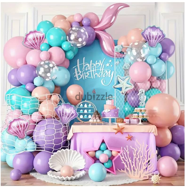 Mermaid Theme Fishtail Party Decorations + Mermaid Lanterns 1