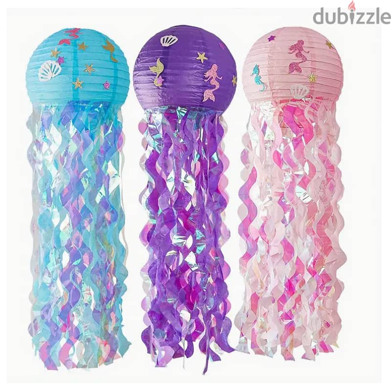 Mermaid Theme Fishtail Party Decorations + Mermaid Lanterns 2