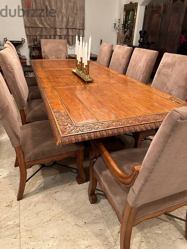 solid wood high quality dining table with 12 chairs 6