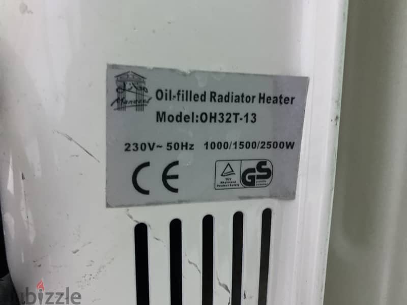 Oil filled radiator heater for sale 2500w 1