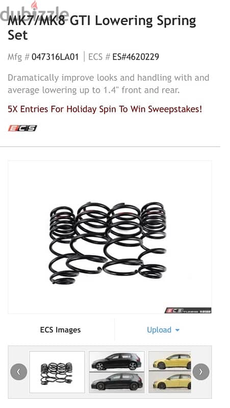 ECS MK7/MK8 GTI Lowering Springs 1