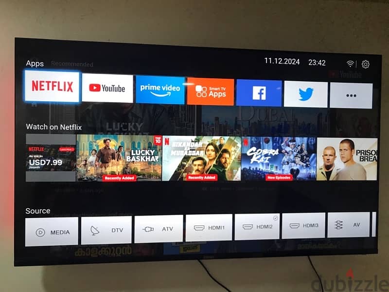 65” inch 4K UHD smart slim frameless tv Zenet 4