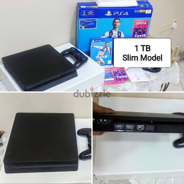 PS4 Slim 1 TB Excellent Condition Full Set Like New 0