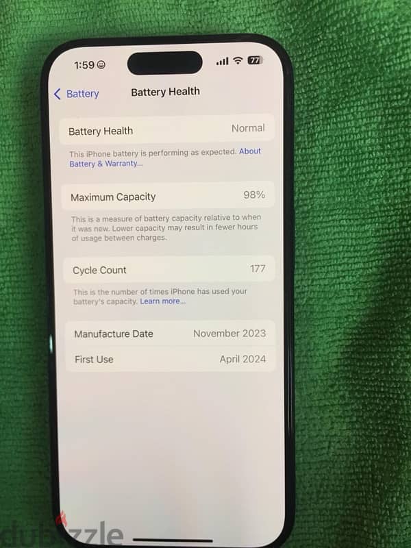 IPHONE 15 PRO. 128gb 98% battery health. zero scratches. super clean 6