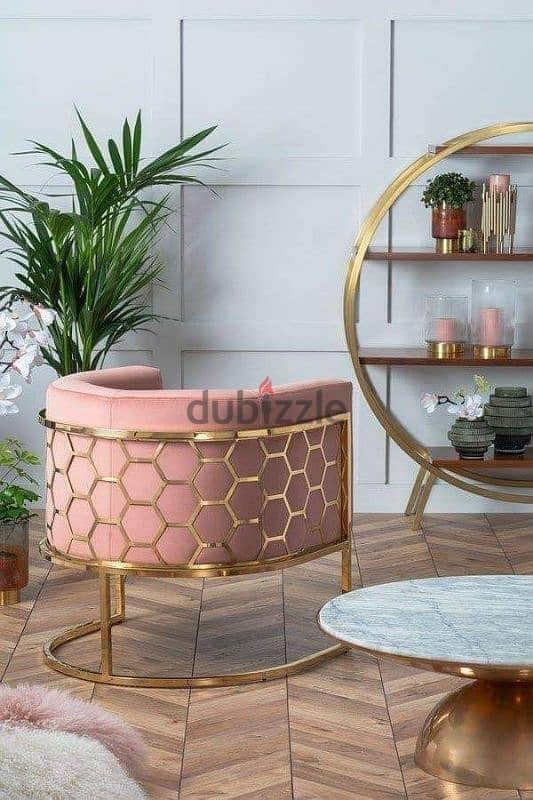 Gold Plated/Electroplated Luxurious Living Room Chairs 2