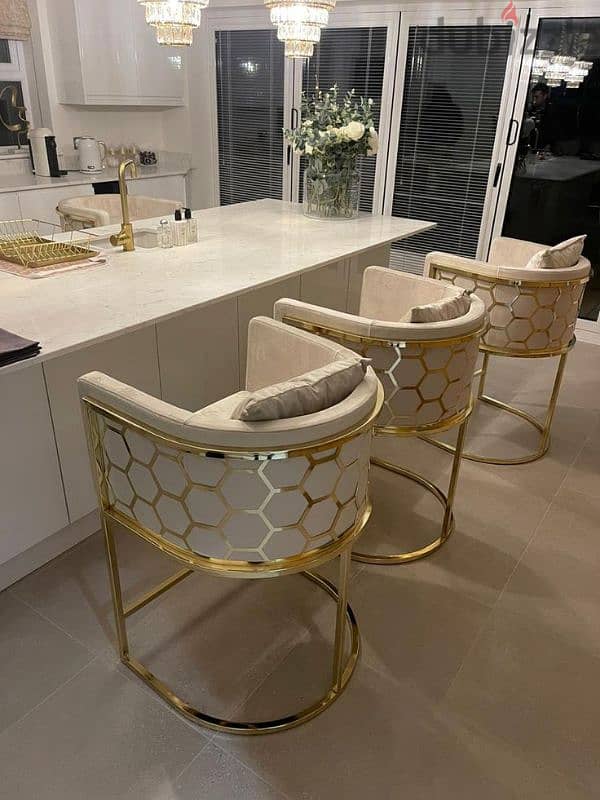 Gold Plated/Electroplated Luxurious Living Room Chairs 5