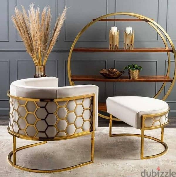 Gold Plated/Electroplated Luxurious Living Room Chairs 6