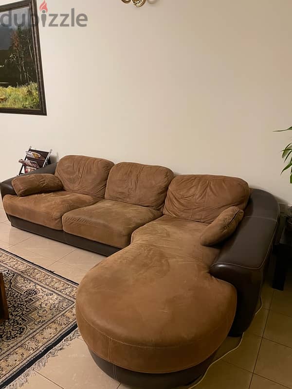 4-Seater Left Corner Fabric Sofa Set 2