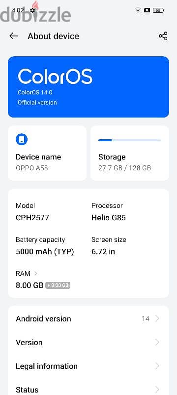 OPPO A 58 3