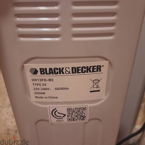 Black & Decker oil-filled radiator heater. 2000W, 2500W, 2800W 8