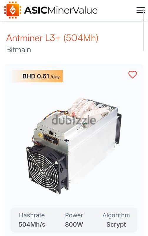 5 × L3 miners BHD 1080 yearly income 0