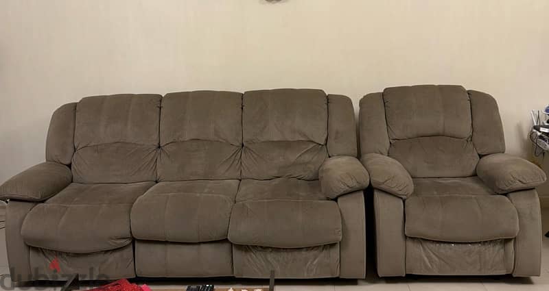 For Sale: 6-Seater Premium Recliner Sofa Set – Brownish Beige Velvet 0