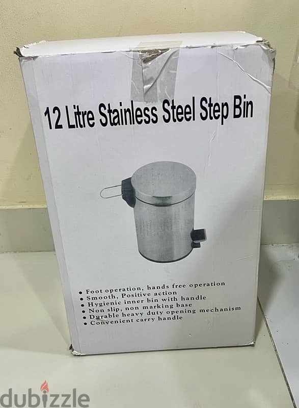 brand new 12L stainless steel and plastic trash bins 3