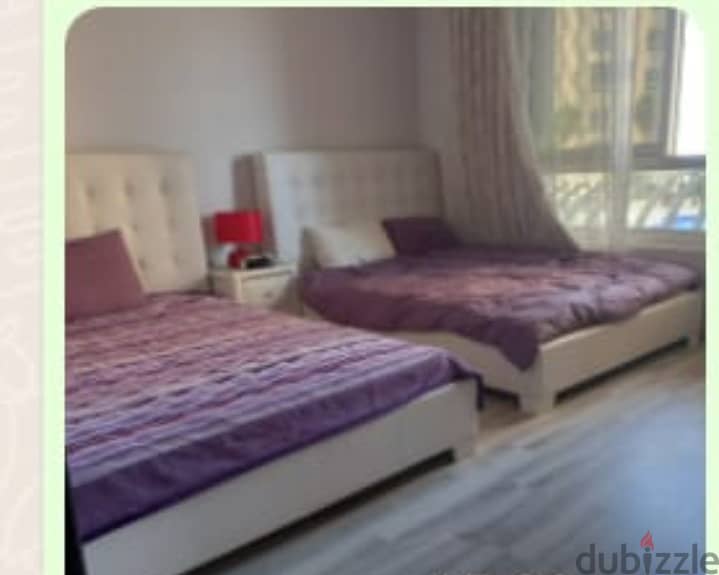 WHITE BED WITH MATTRESS & SIDE TABLE 3