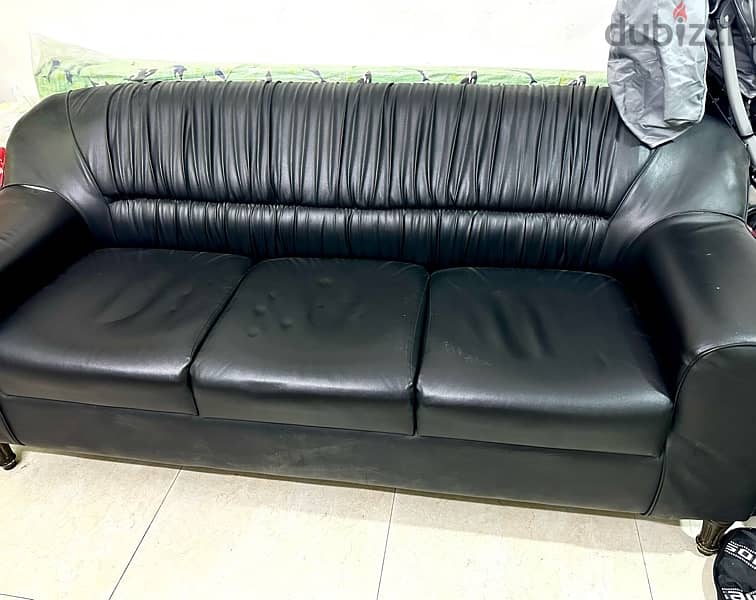 urgent sale leather Three & One seater sofa 15BD 0