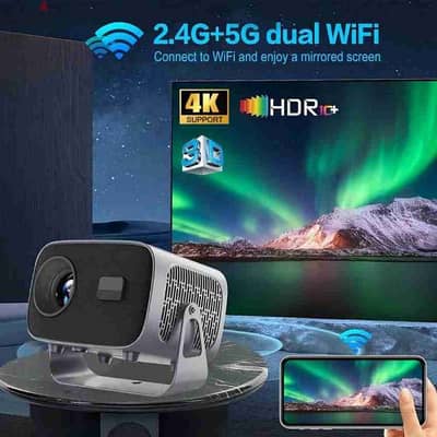 4k Smart Projector Portable Small Android 11 Projector with 5G