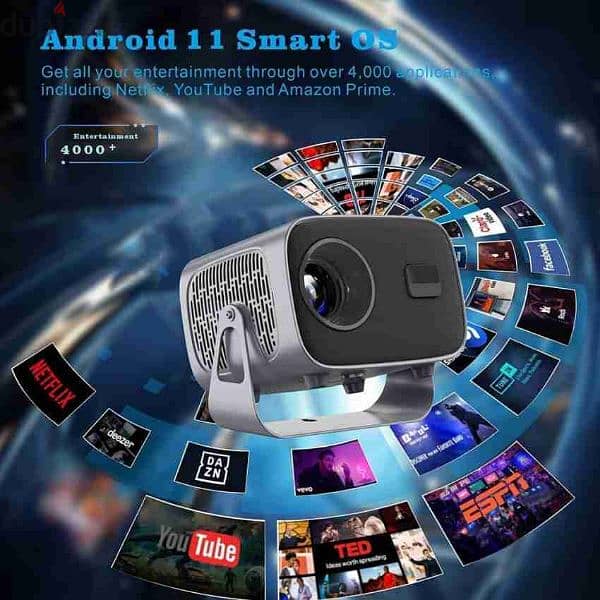 4k Smart Projector Portable Small Android 11 Projector with 5G 8