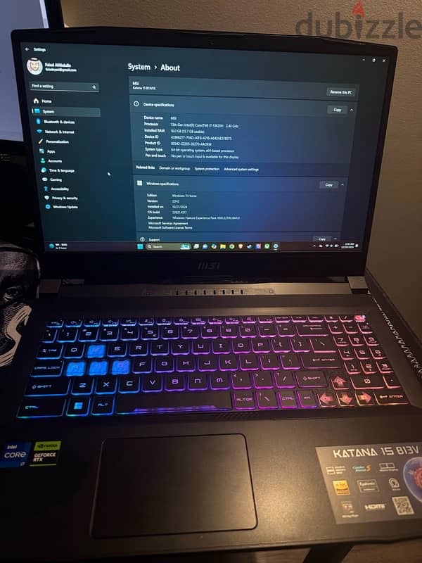 MSI Katana 15 Gaming Laptop - Powerful i7, RTX 4050, Like New! 2