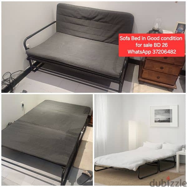 Single wooden bed with mattress and other items for sale with Delivery 2