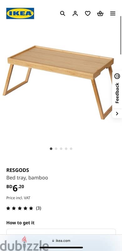 ikea folldable bed tray