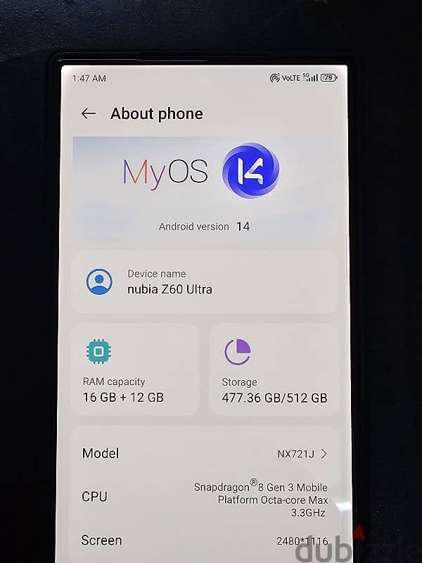 NUBIA Z60 ULYRA-512GB 16GB 1