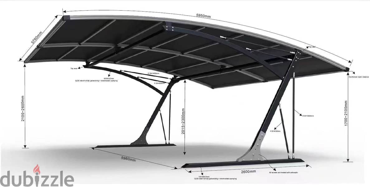 Double carparking shade for Sale  - with fixing 1000 BHD, 0