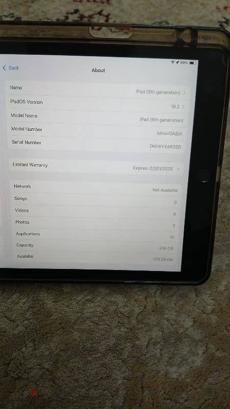 ipad 9th gen sim card and WiFi 256GB 2