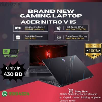 Acer Nitro V15 Gaming Laptop Core i7-13th Gen 16GB Ram + 512GB SSD