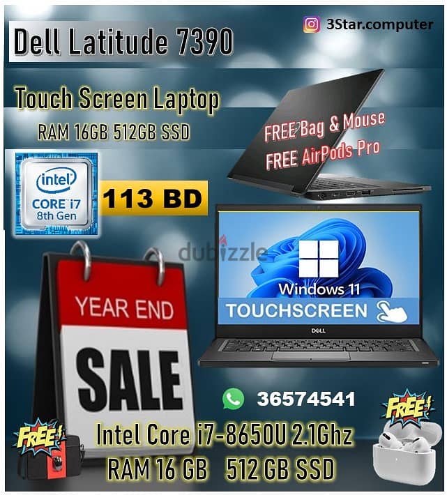 Year End Sale Dell Core i7 8th Gen 16GB RAM 512GB SSD Touch Laptop 0