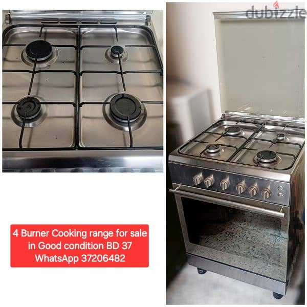 Cooking range 4 burner and other items for sale with Delivery 0