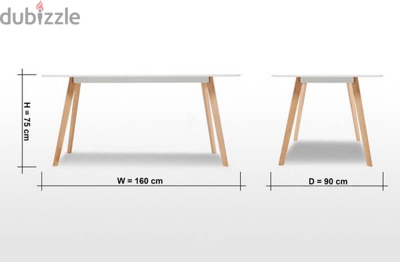 Home center 6 seater white dining table for sale- 15 BD 2