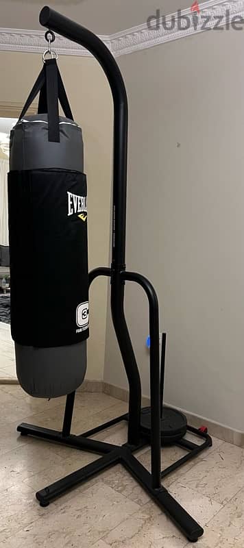 boxing bag with stand and weights 0