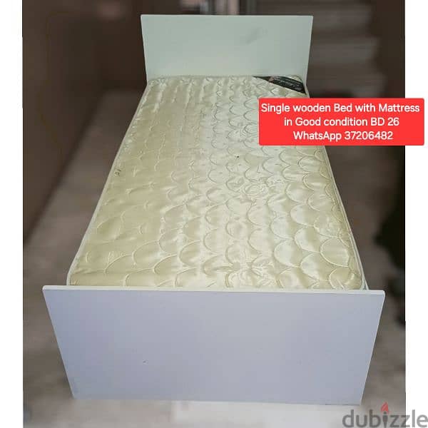 Queen size hydraulic bed with mattress and other items for sale 6